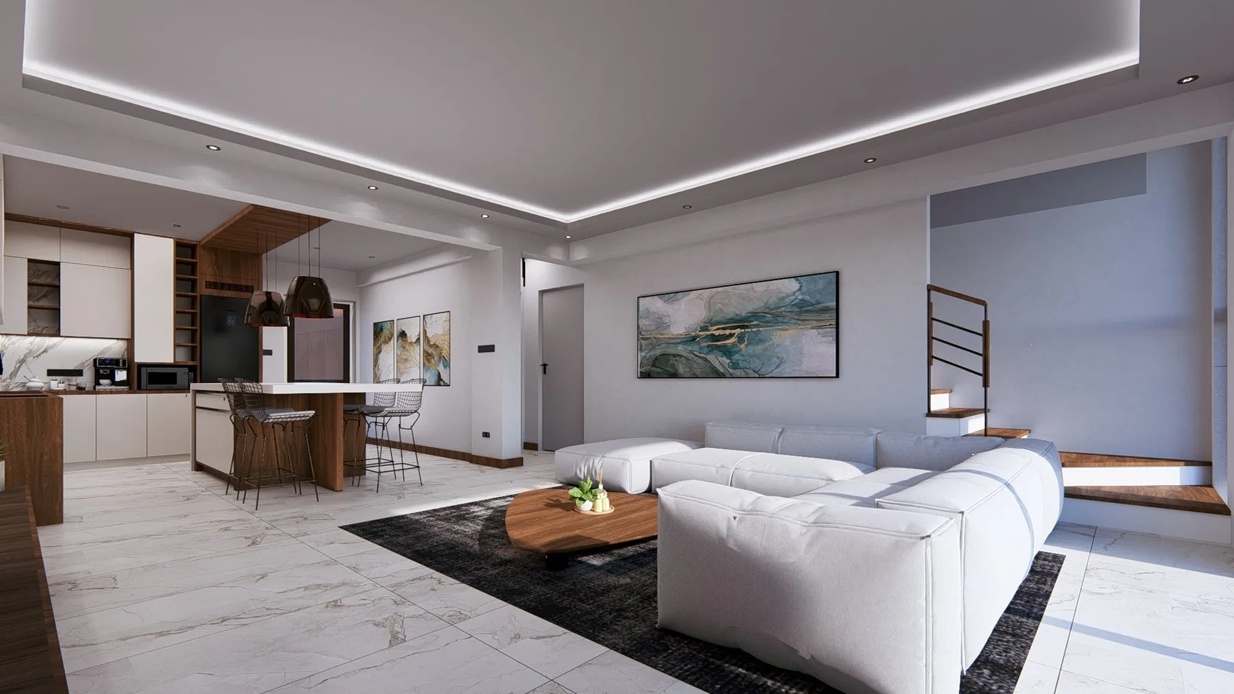 Fortera Ötüken villa salon iç mekânı