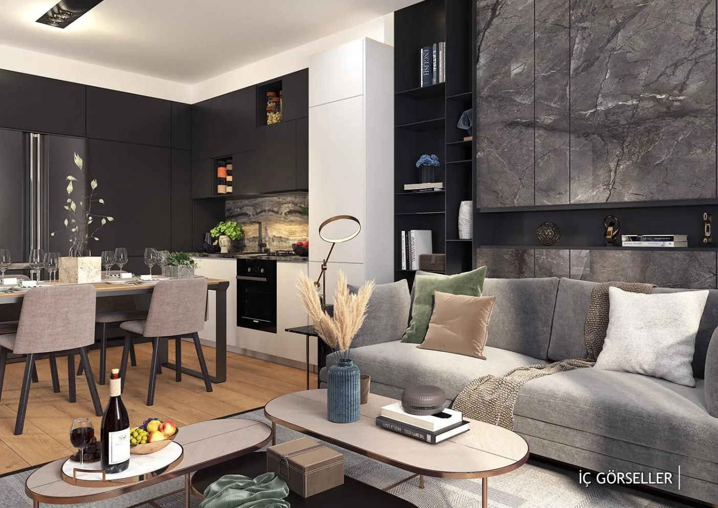 Dolce Vita salon ve mutfak iç mekan tasarımı