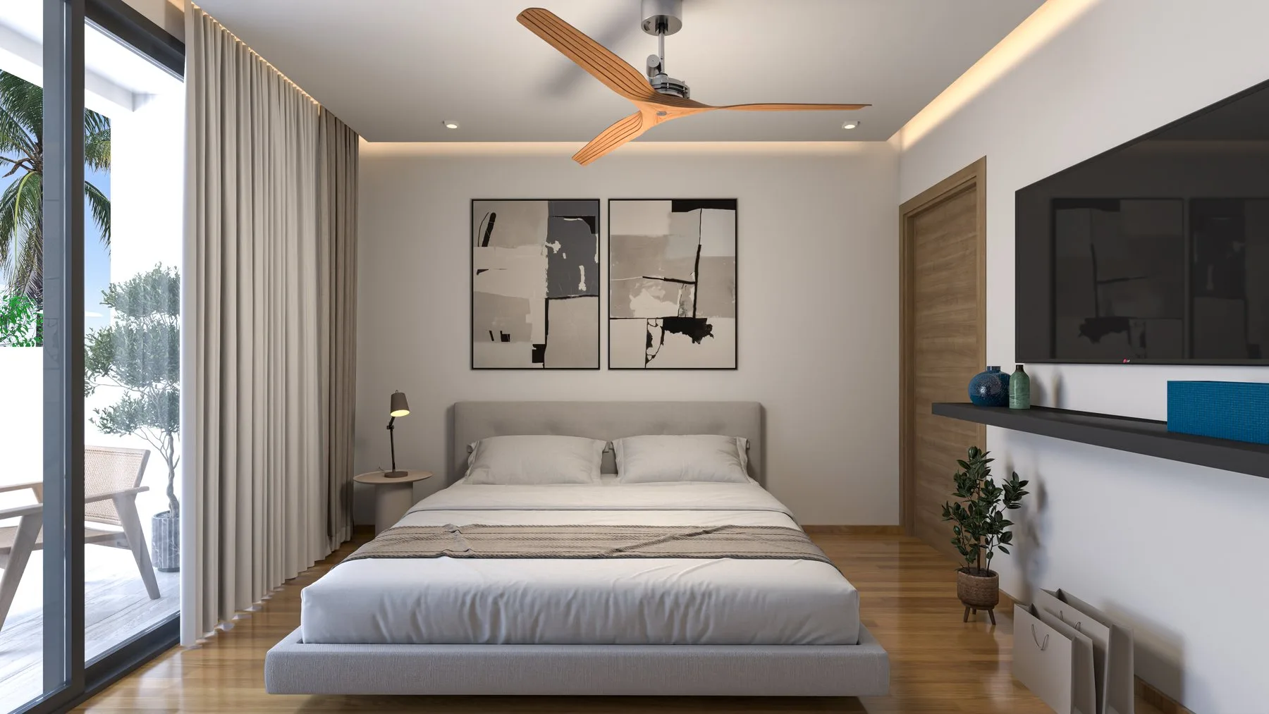 Habitat 1+1 örnek iç mekân renderı