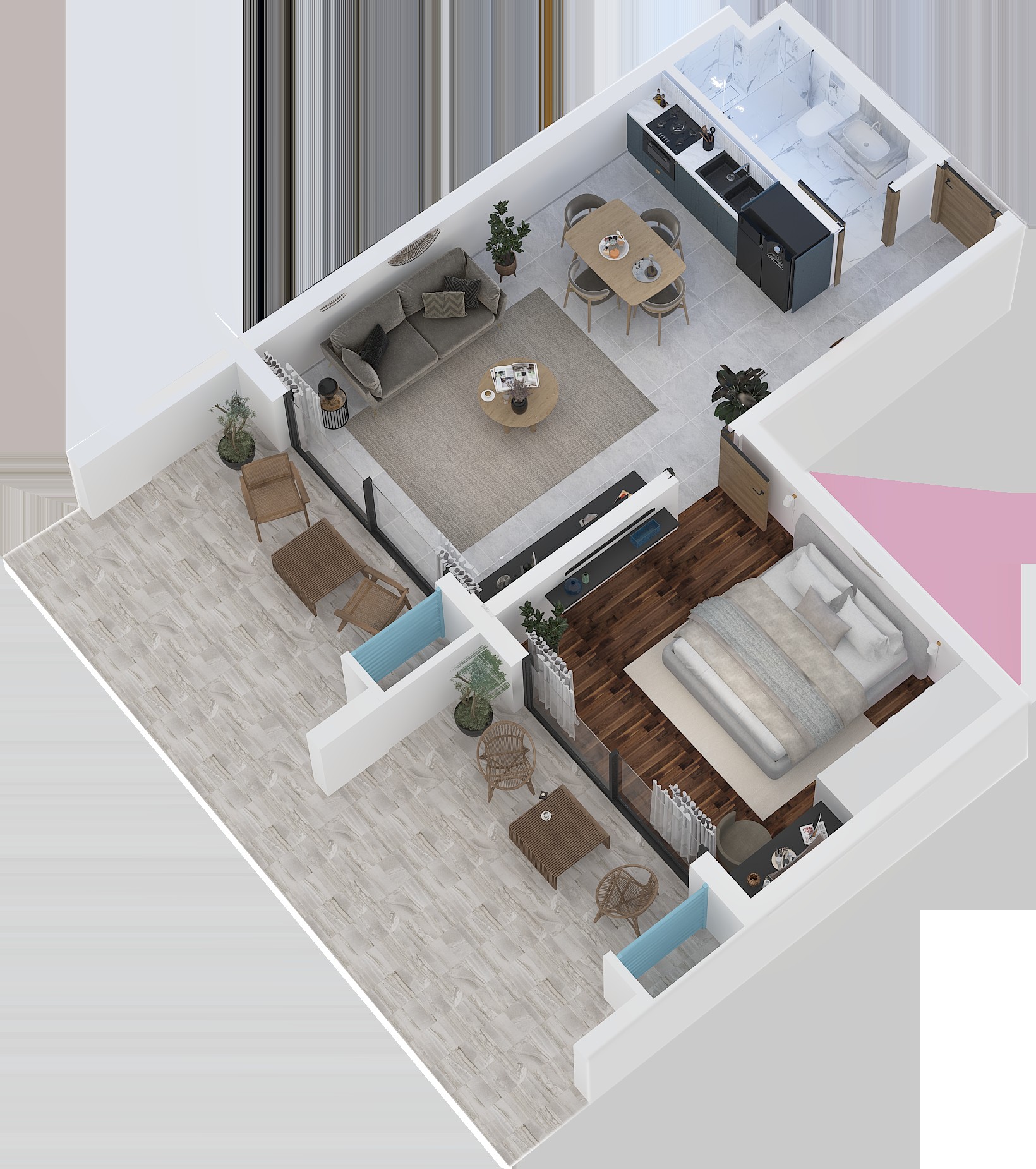 Habitat 1+1 Bahçe - frontend.project_detail.floor_plan