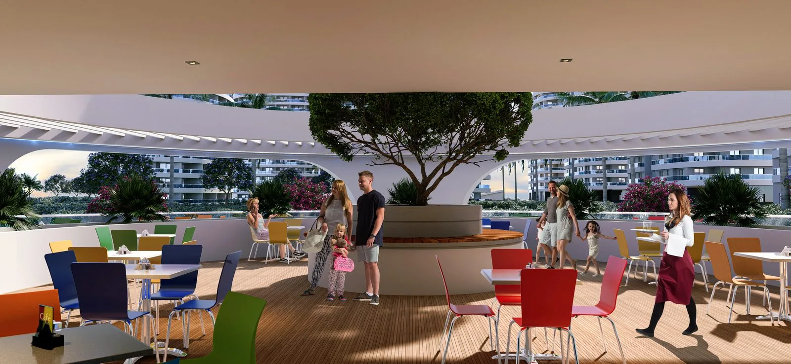 Ocean Life Residence kafe ve sosyal yaşam alanı