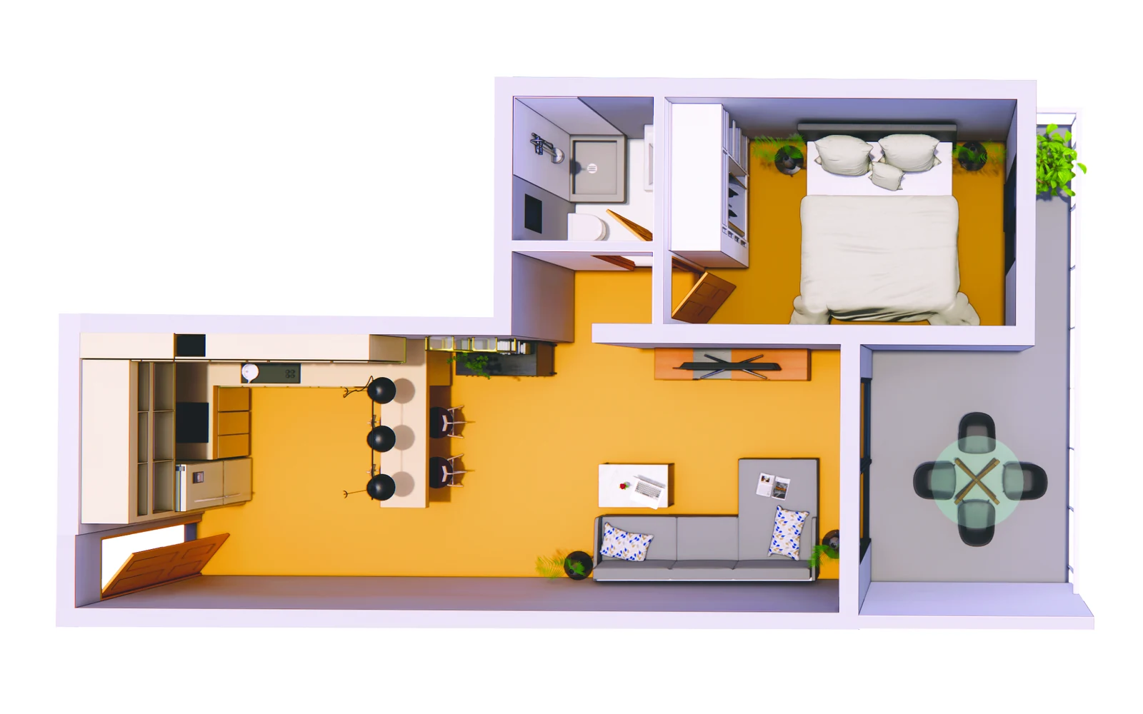 1+1 Daire — C1 Planı - frontend.project_detail.floor_plan