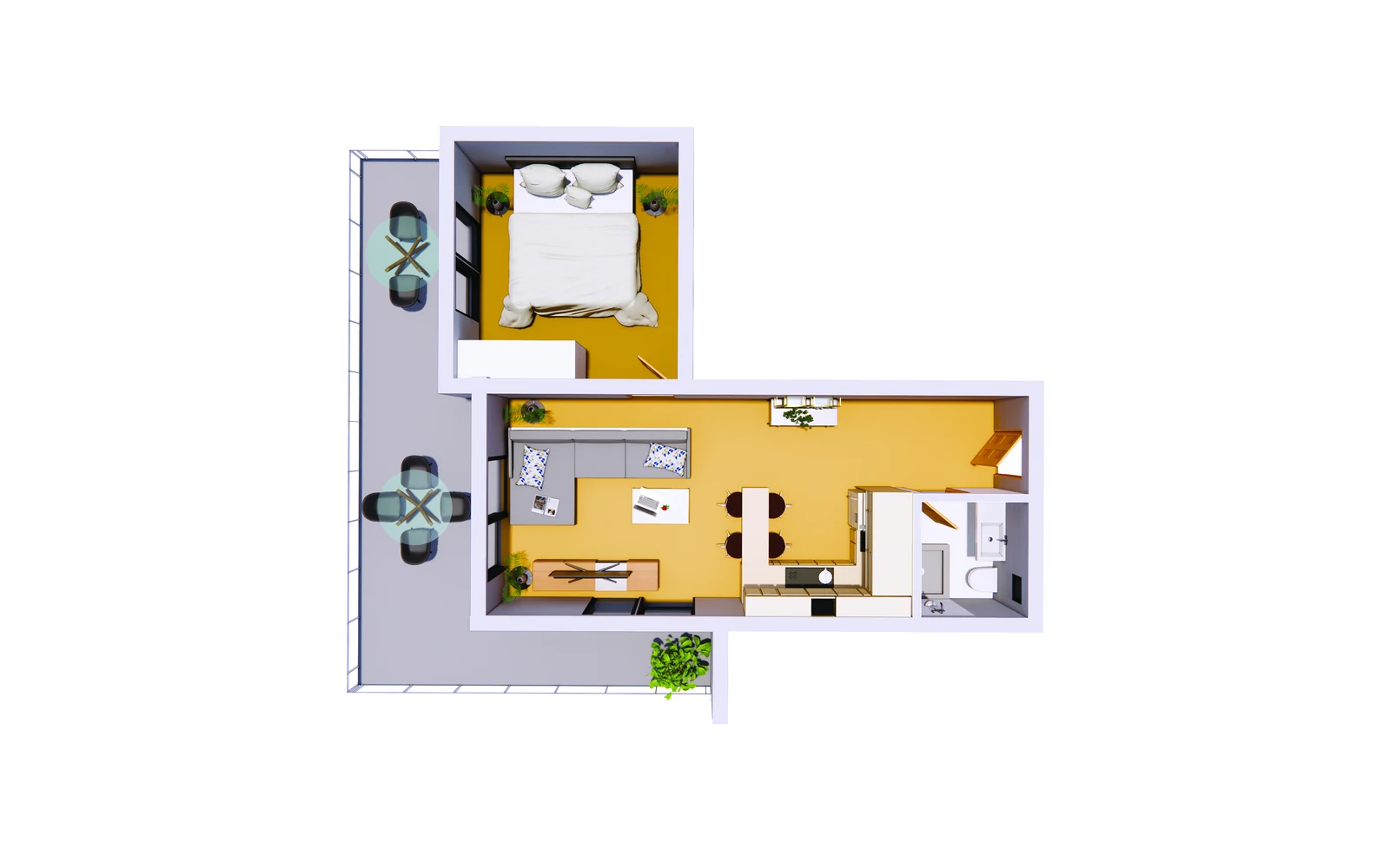 1+1 Daire — R1 Planı - frontend.project_detail.floor_plan