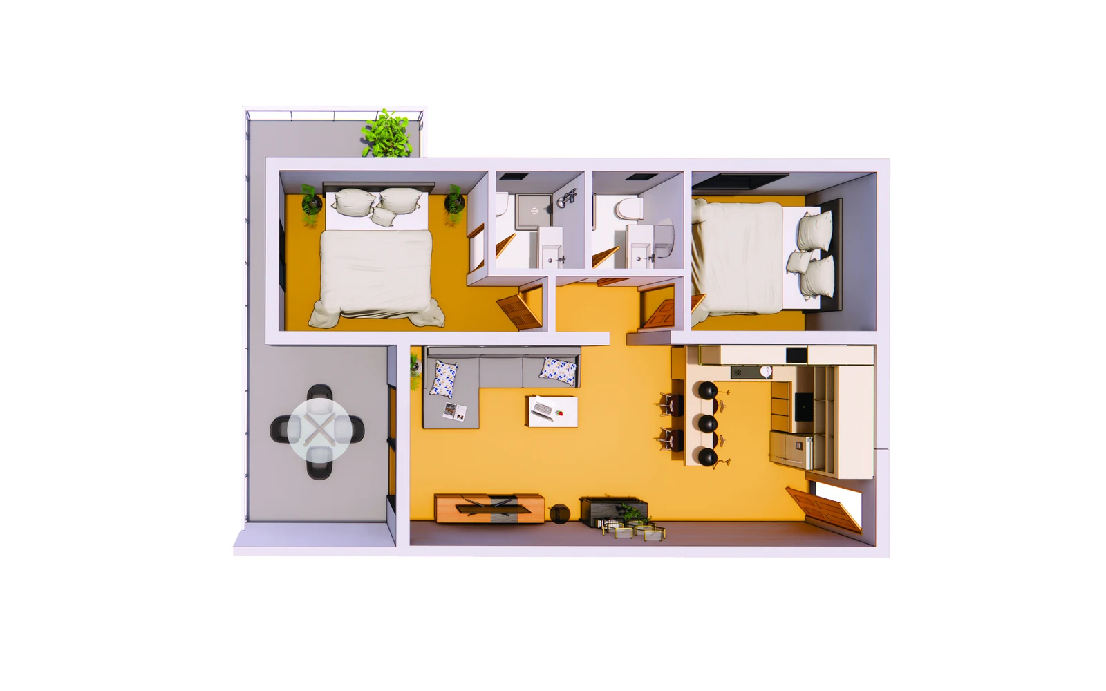 2+1 Daire — R2 Planı - frontend.project_detail.floor_plan
