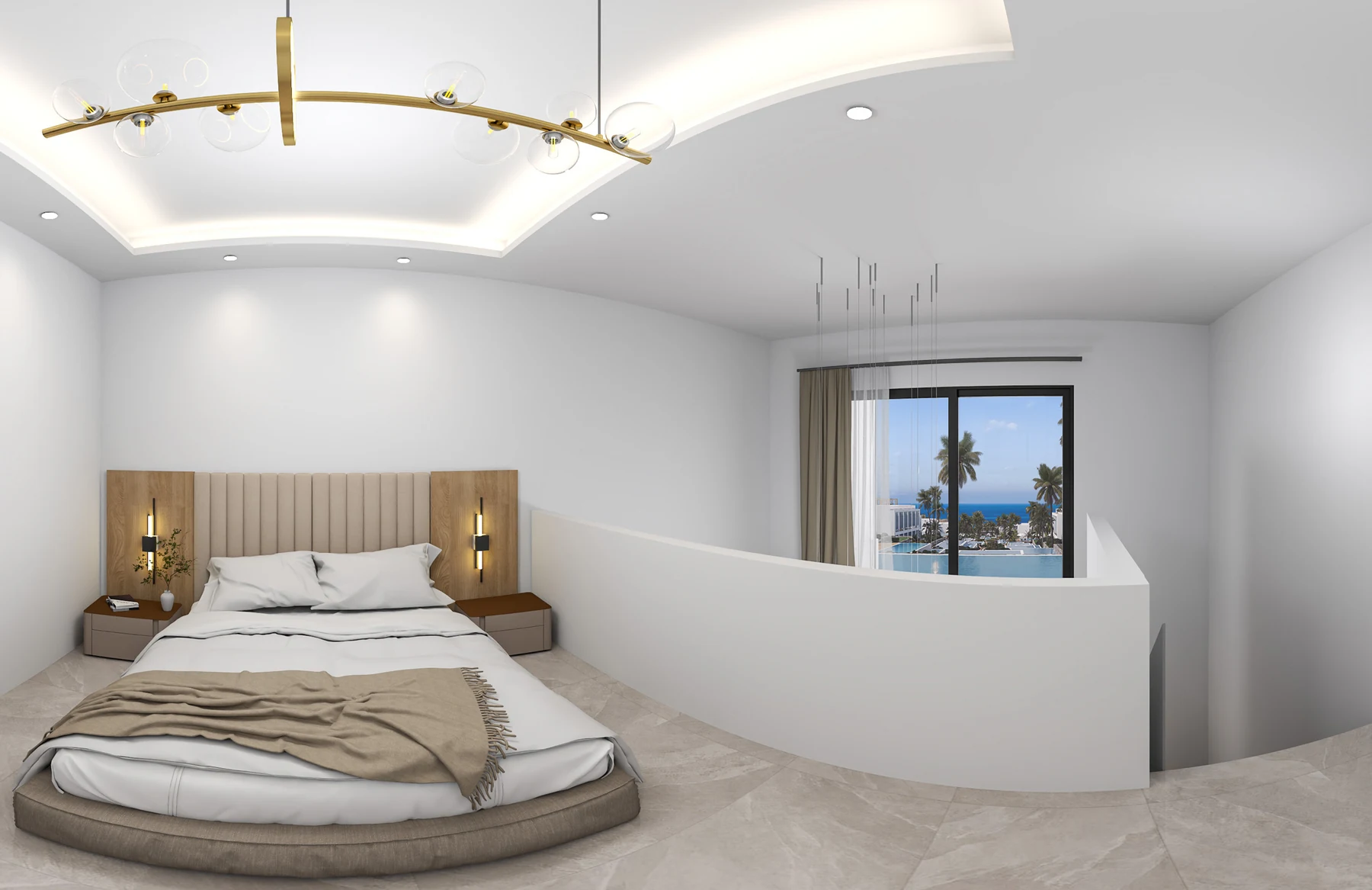 Habitat Premium Arkın 1+1 dubleks penthouse yatak odası