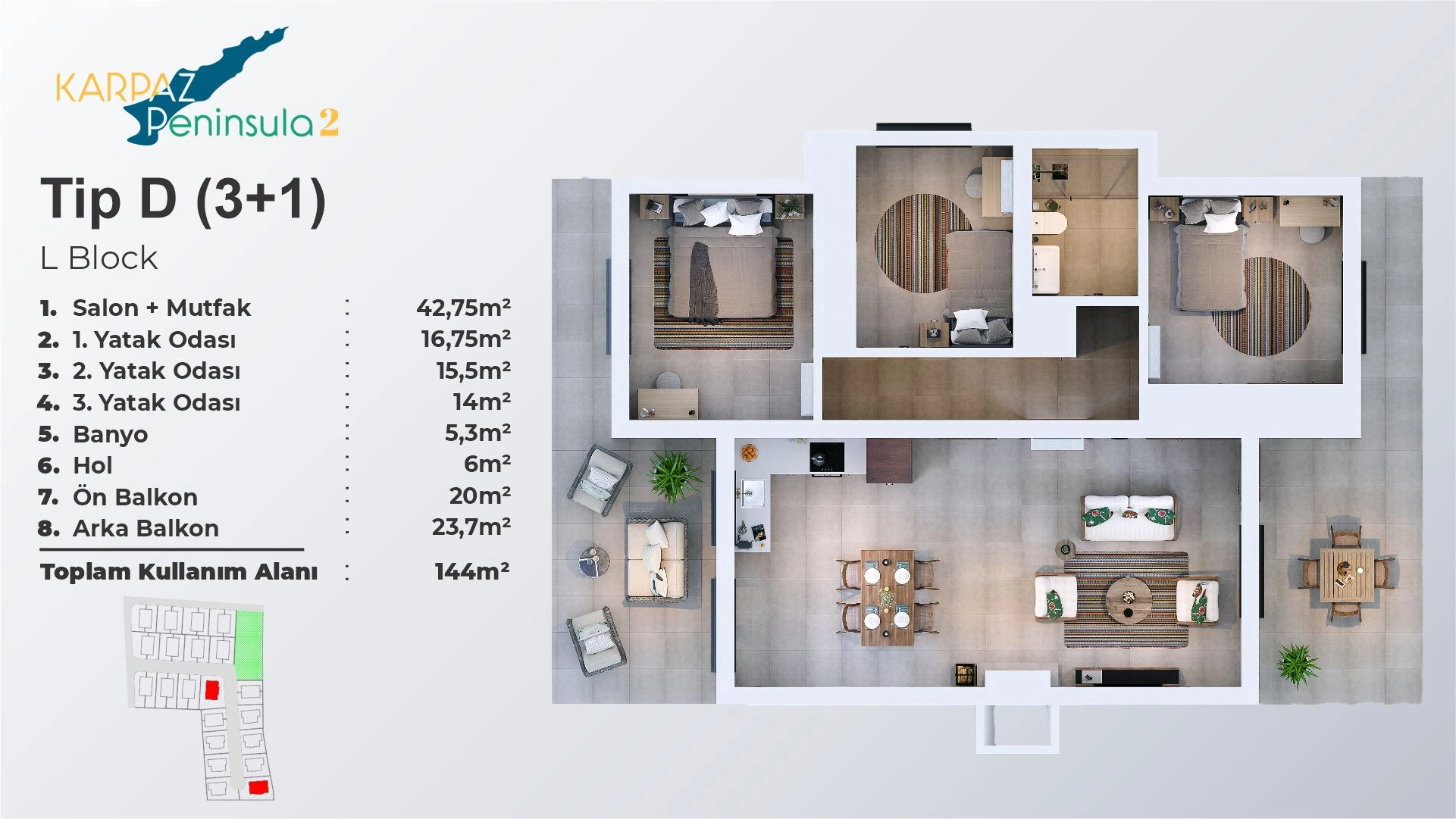 3+1 Tip D – L Blok - frontend.project_detail.floor_plan