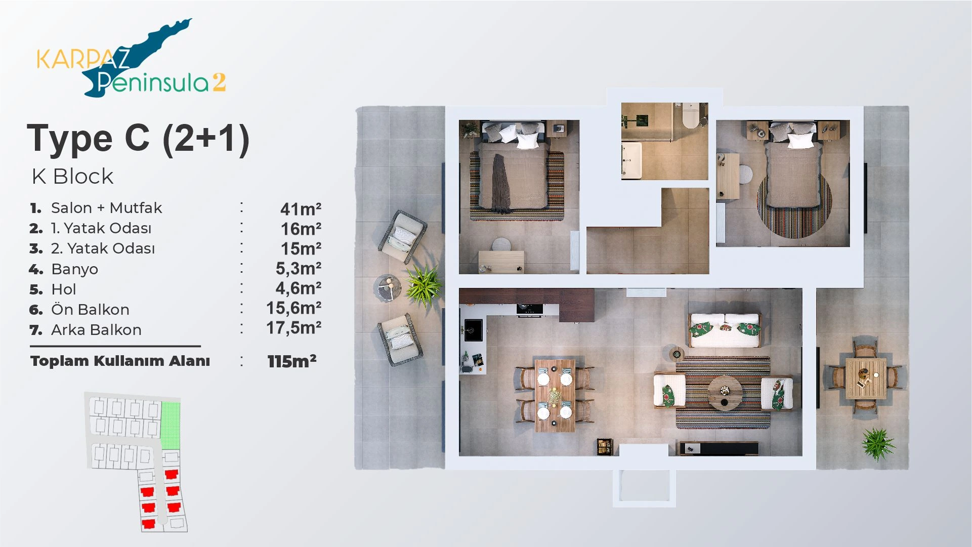 2+1 Tip C – K Blok - frontend.project_detail.floor_plan