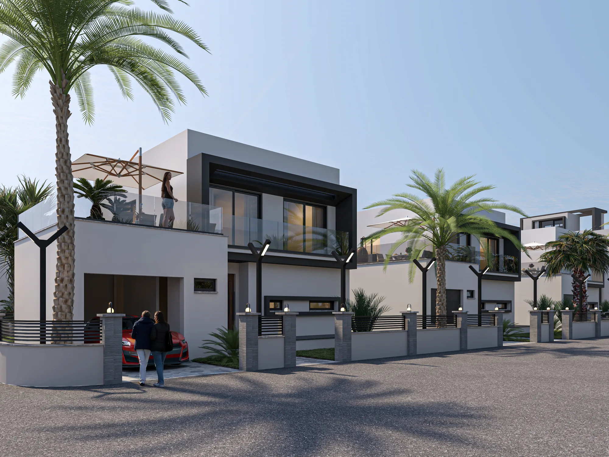 Palmora Cyprus – dış cephe ve ortak alan renderı