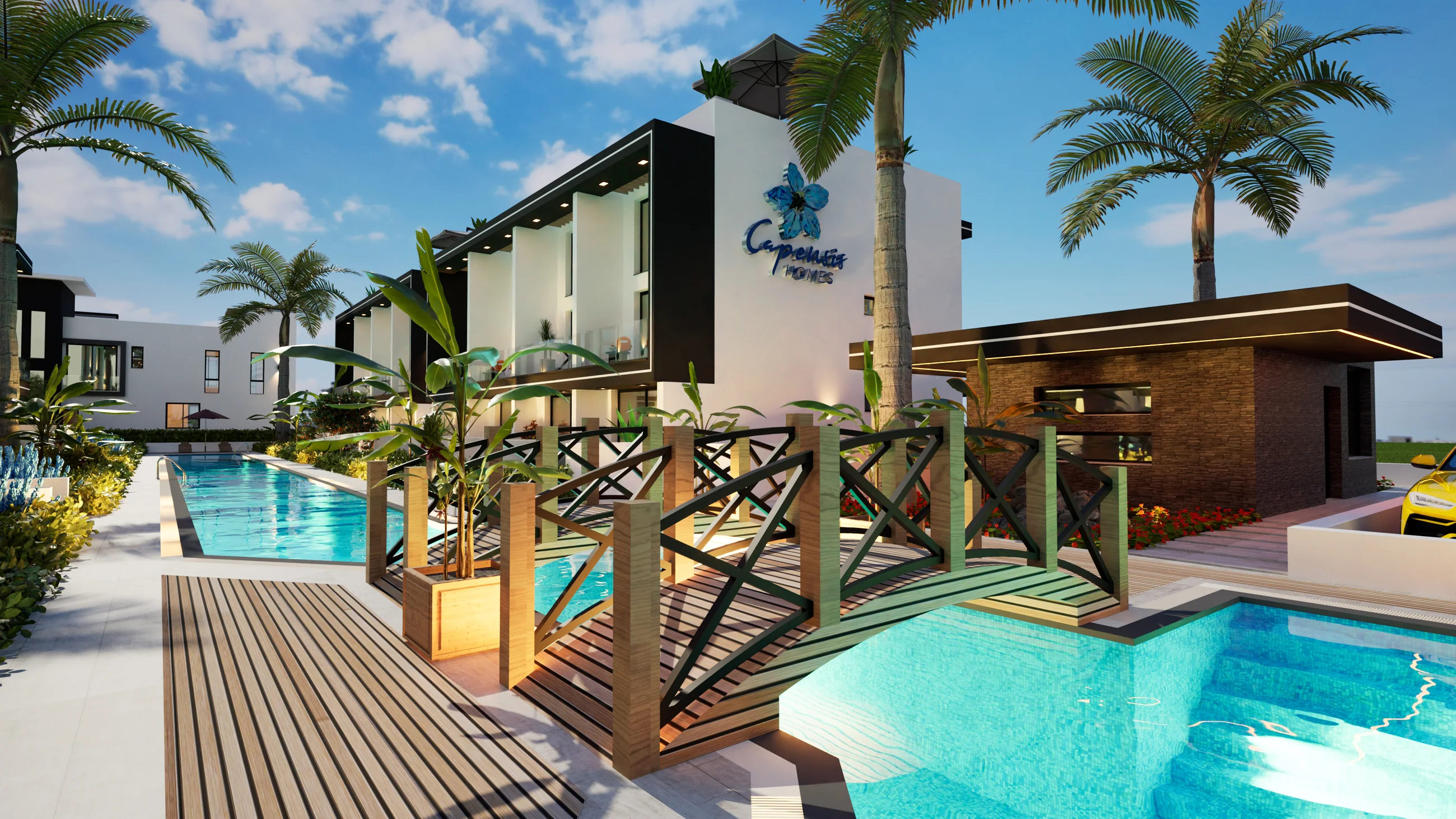 Capensis Homes ortak havuz ve sosyal yaşam alanı